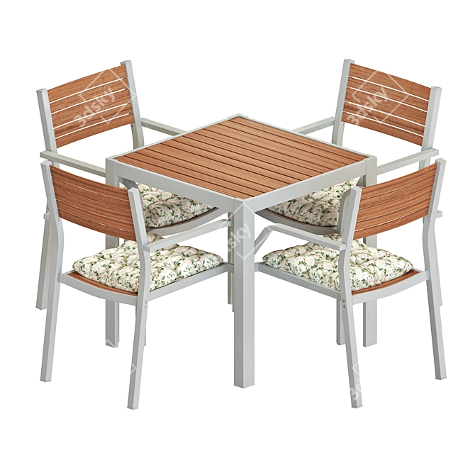 Modern Outdoor Dining Set 3D model image 2