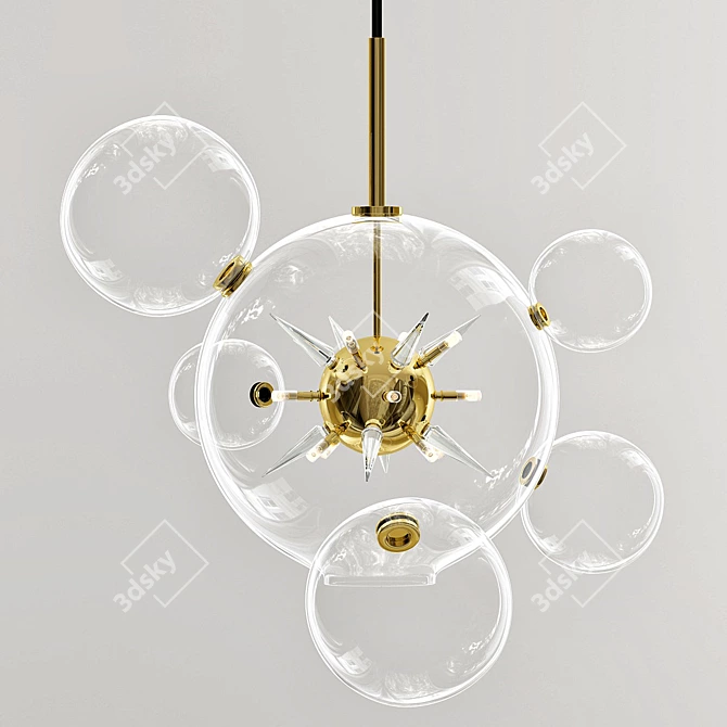 Spiked Bubble Glass Chandelier 3D model image 1