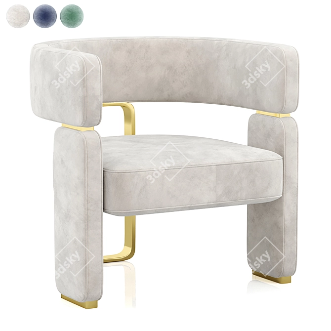 Fendi Casa Margaret Small Armchair: Elegant and Luxurious Seating 3D model image 1