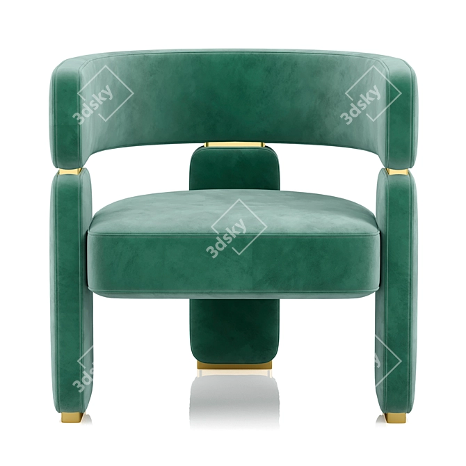 Fendi Casa Margaret Small Armchair: Elegant and Luxurious Seating 3D model image 3