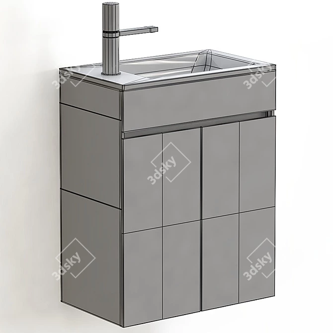 Sleek Zen Bathroom Sink 3D model image 4