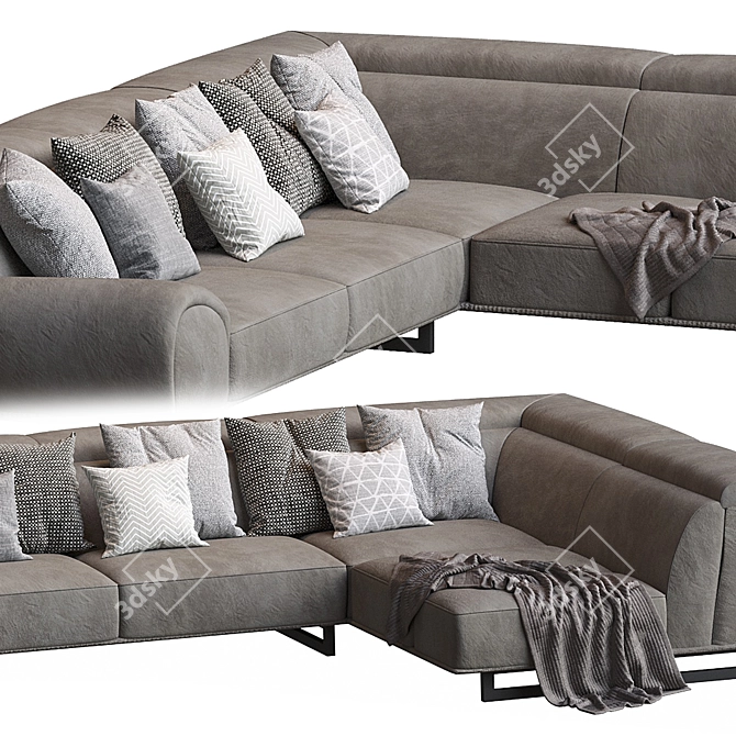 Romantic Corner Sofa – Corona Rendezvous 3D model image 3