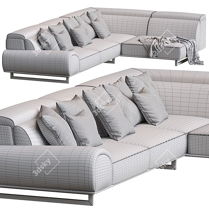 Romantic Corner Sofa – Corona Rendezvous 3D model image 4