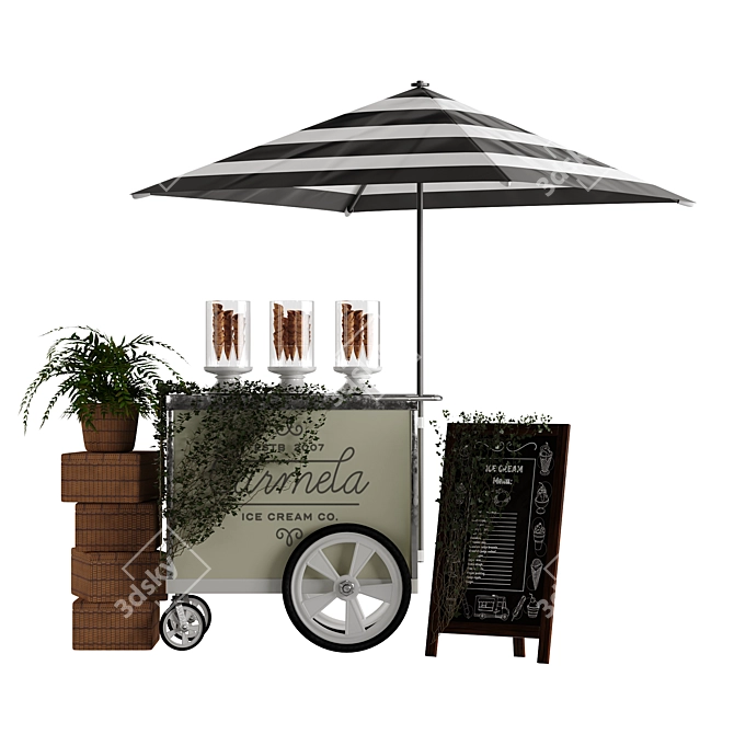 Mini Ice Cream Cart 2014 3D model image 1