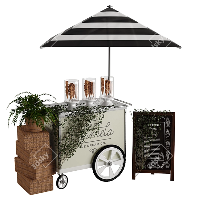 Mini Ice Cream Cart 2014 3D model image 5