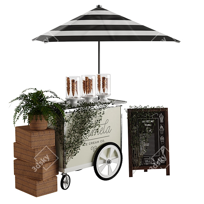 Mini Ice Cream Cart 2014 3D model image 6