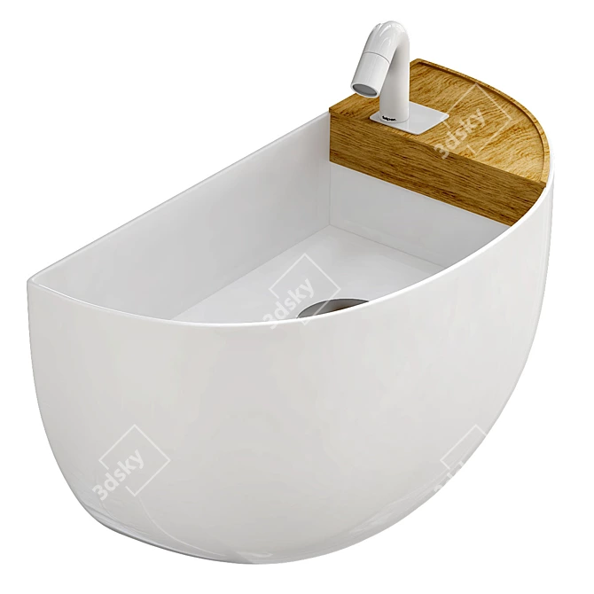 Sleek BOWLLINO Vanity 3D model image 1