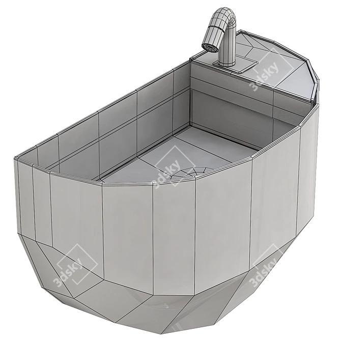 Sleek BOWLLINO Vanity 3D model image 2