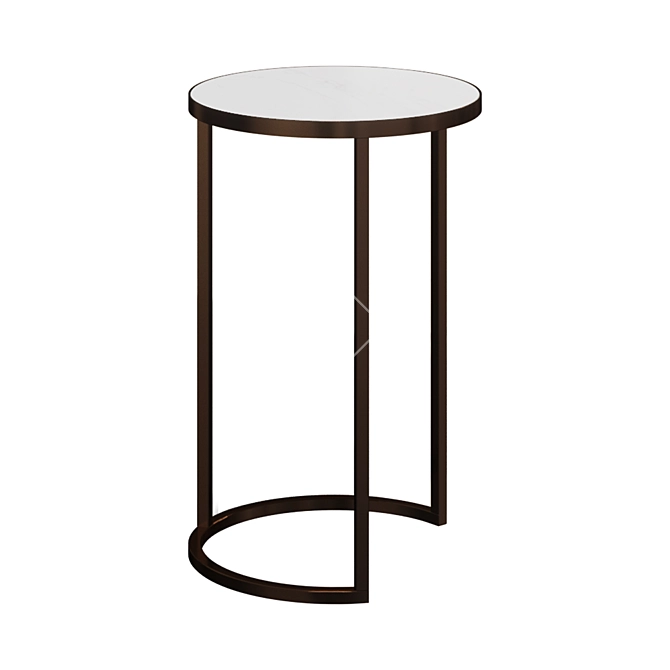 Gray Round Console Table II 3D model image 1