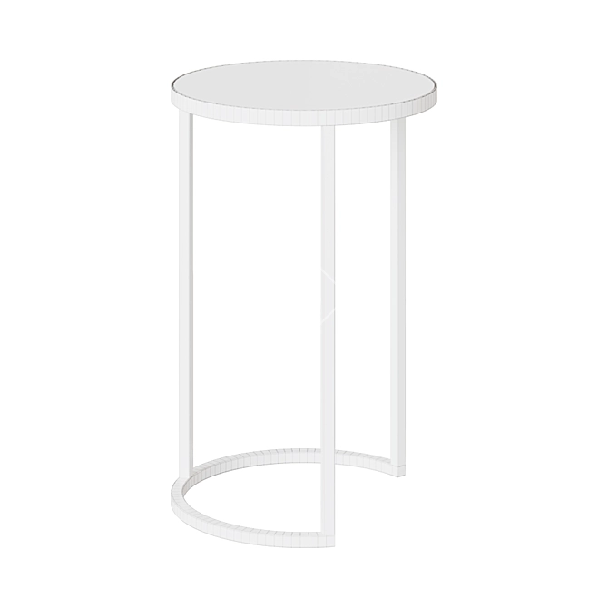 Gray Round Console Table II 3D model image 2