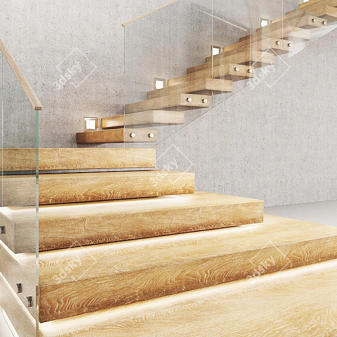 Elegant Staircase Design 3D model image 3