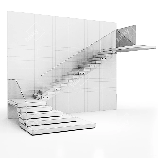 Elegant Staircase Design 3D model image 5