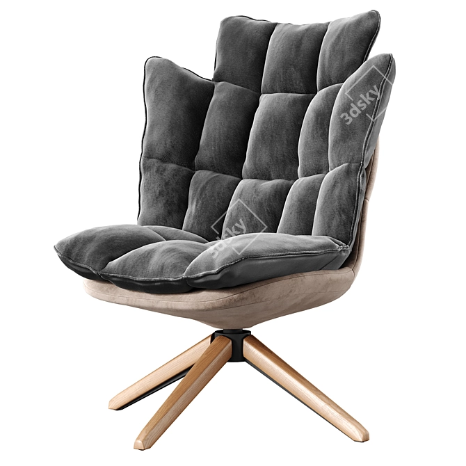 Husk Lounge Chair: Modern Comfort 3D model image 1