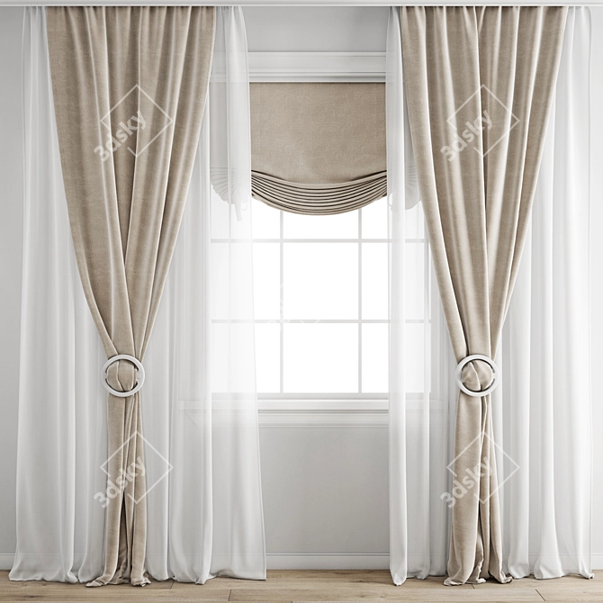 Home Decor Curtain Bundle 3D model image 6
