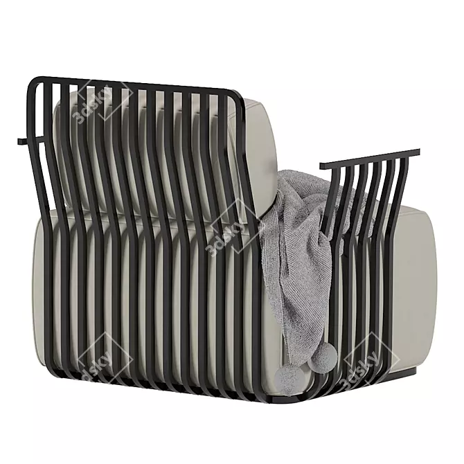 Modern Grill Lounge Armchair 3D model image 2