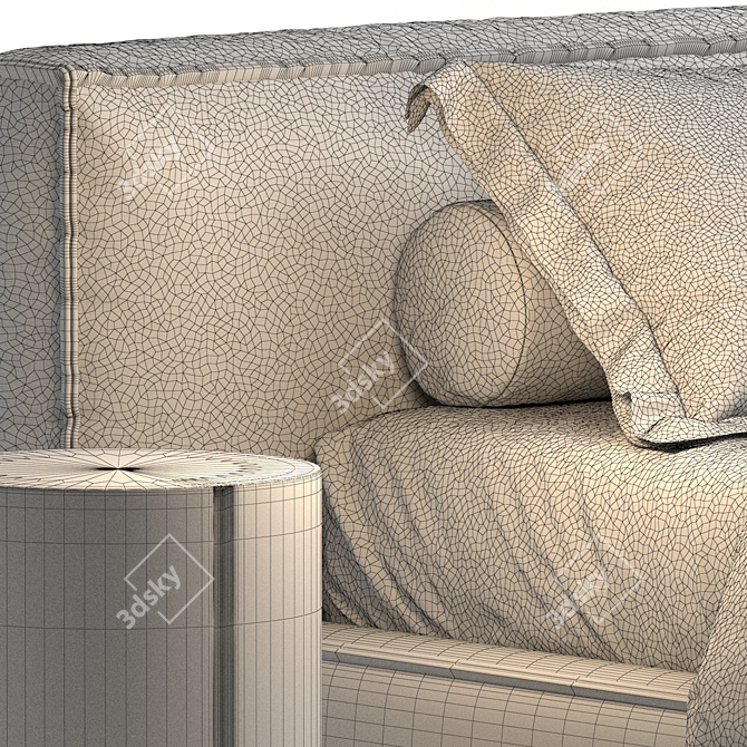 Minimalist Comfort Bed 3D model image 1