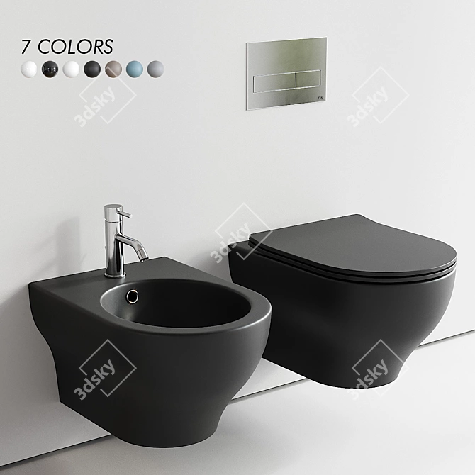 Olympia Ceramica Clear Wall WC Set 3D model image 1