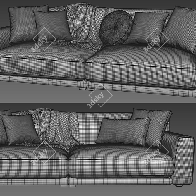 Modern Poliform Paris Seoul Sofa 3D model image 4