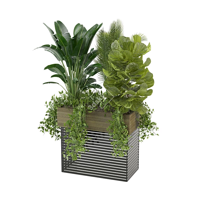 Boho Greenery in Ferm Living Bau Pot 3D model image 3