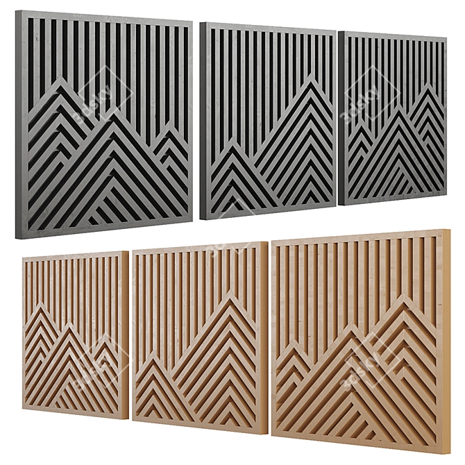 Nature's Majesty Wooden Wall Art 3D model image 2