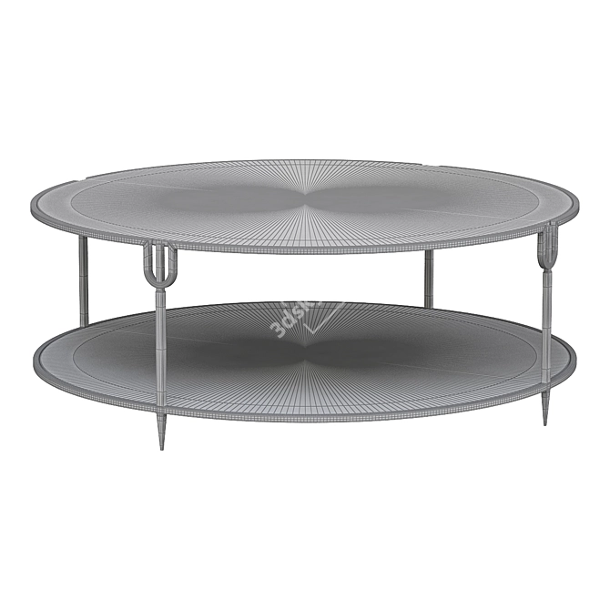 Elegant Iron & Stone Coffee Table 3D model image 2