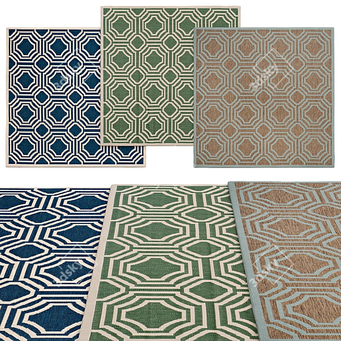 Square Rugs Collection | Various Sizes 3D model image 1