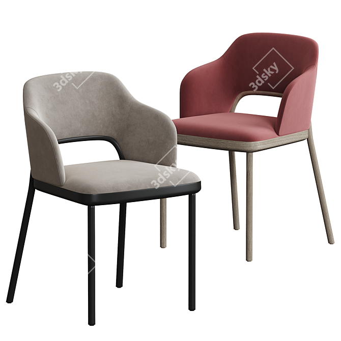 Modern Thonet 520 Chair: Stylish, Sturdy Design 3D model image 1