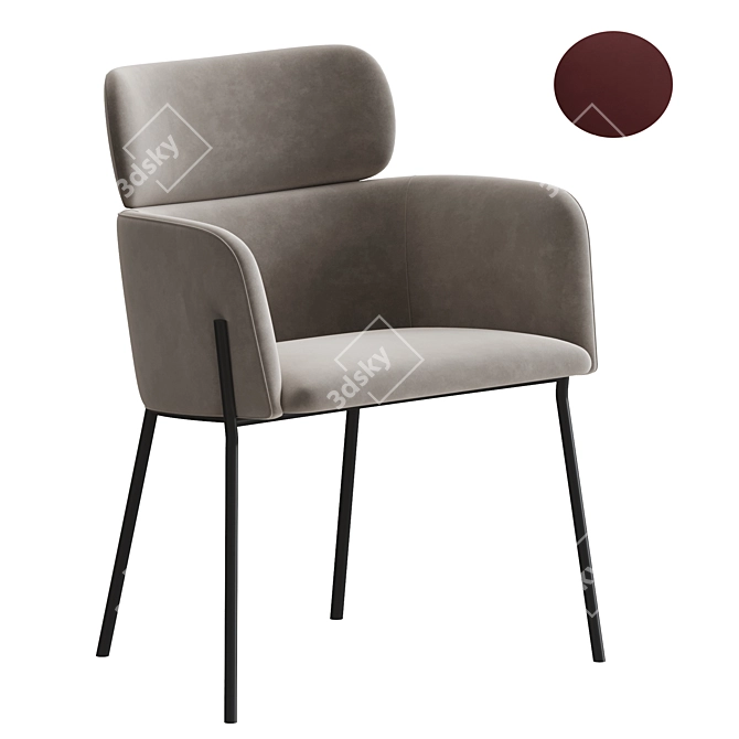 CB2 Azalea Brown Chair: Elegant and Stylish Seating 3D model image 1