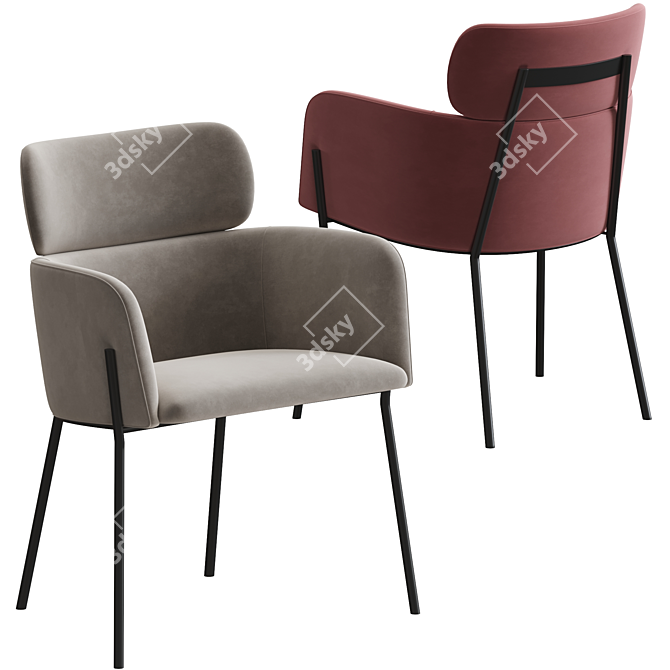 CB2 Azalea Brown Chair: Elegant and Stylish Seating 3D model image 2