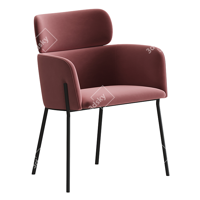 CB2 Azalea Brown Chair: Elegant and Stylish Seating 3D model image 3