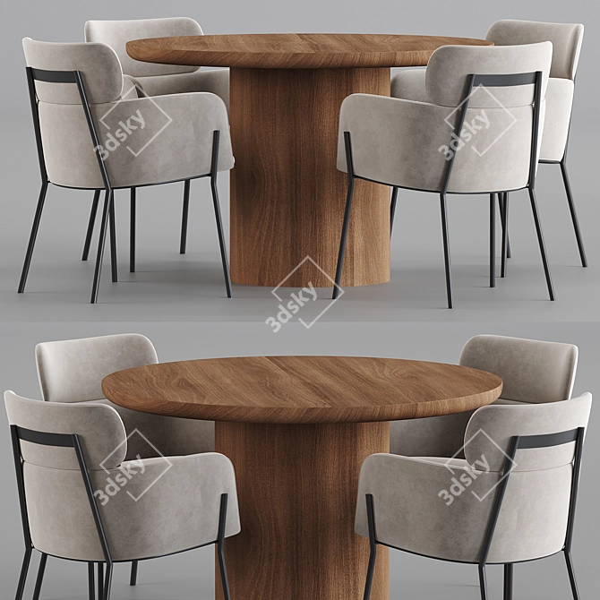 CB2 Azalea Round Dining Table: Modern Elegance for Your Dining Space 3D model image 1