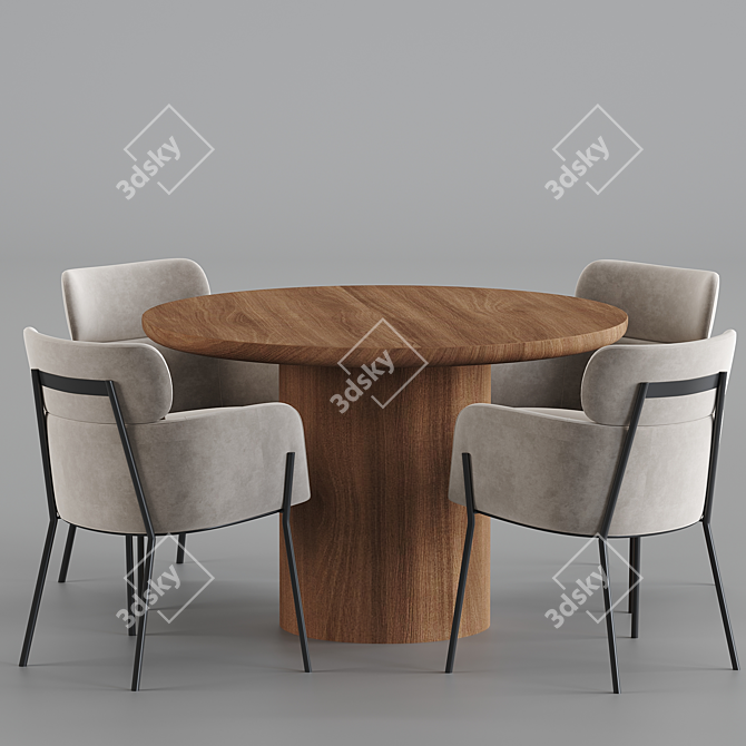 CB2 Azalea Round Dining Table: Modern Elegance for Your Dining Space 3D model image 3