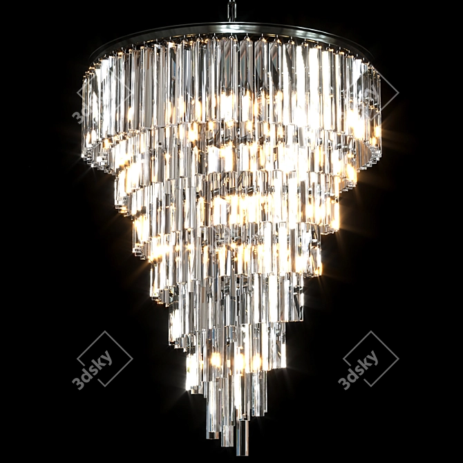 Elegant Helix Chandelier: Illuminate Your Space 3D model image 1