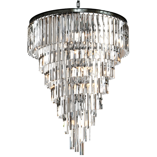 Elegant Helix Chandelier: Illuminate Your Space 3D model image 3