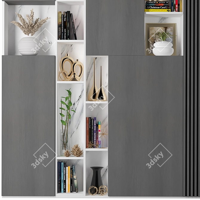 Versatile 14-Shelf Cabinet: Ample Storage Space 3D model image 4