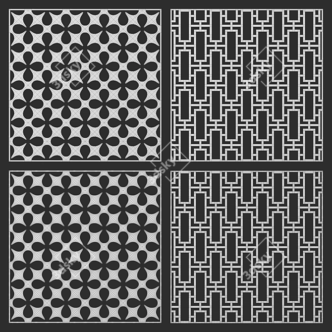 Decorative Square Panel Set 7 3D model image 6