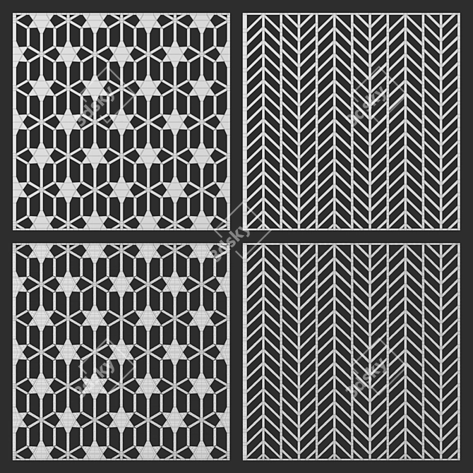 Decorative Square Panel Set 7 3D model image 7