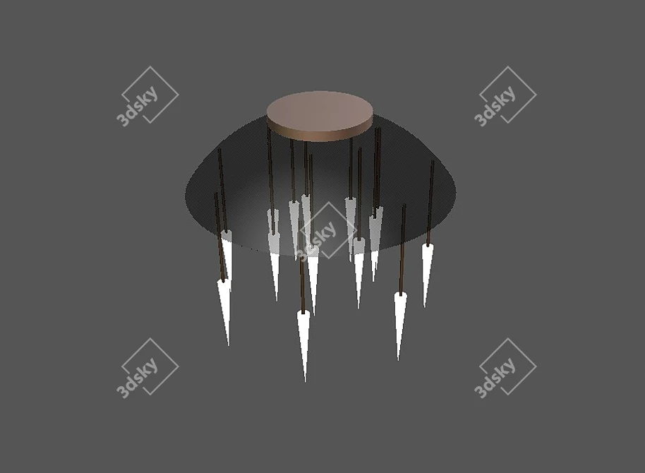 Sleek Glass Lamp - Sharp Angles & Soft Glow 3D model image 1