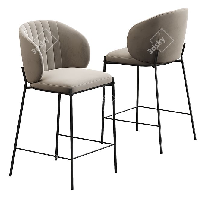 Cruz Bar Stool: Contemporary Seating Solution 3D model image 2