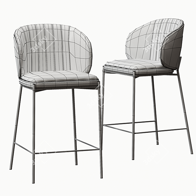 Cruz Bar Stool: Contemporary Seating Solution 3D model image 4