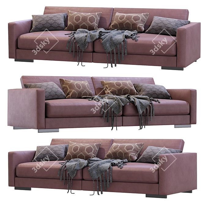 Luxury Flexform Magnum Leather Sofa 3D model image 3