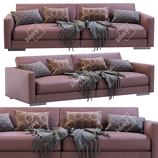 Luxury Flexform Magnum Leather Sofa 3D model image 4