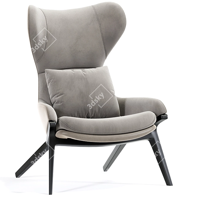 P22 Lounge Chair by Patrick Norguet: Sleek Comfort for Modern Spaces 3D model image 2