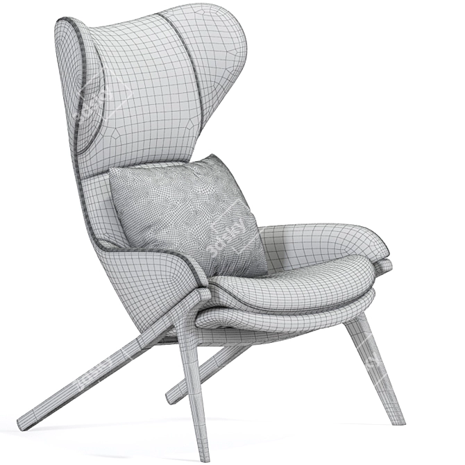 P22 Lounge Chair by Patrick Norguet: Sleek Comfort for Modern Spaces 3D model image 3