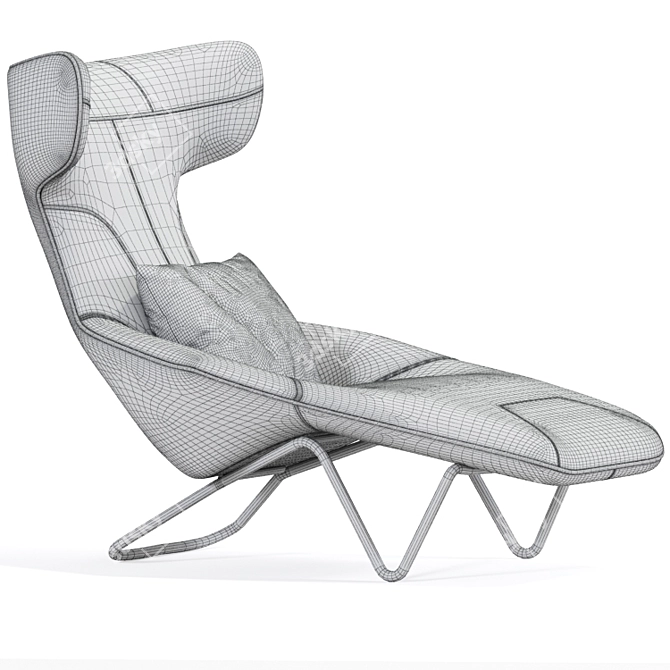 Elegant Esmena Chaise Chair 3D model image 3