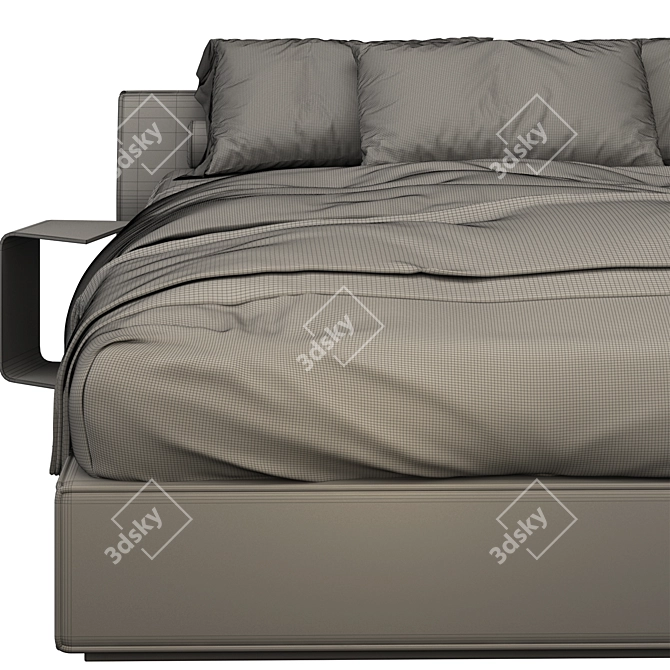 Meridiani Luise Lightgray Bed: Modern Elegance for Your Bedroom 3D model image 4
