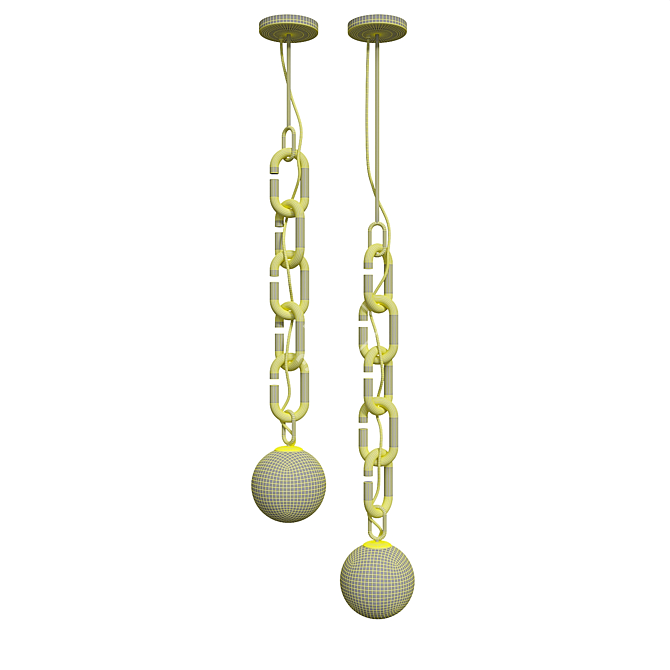 Chain Lampatron: Elegant Pendant Lamp 3D model image 4