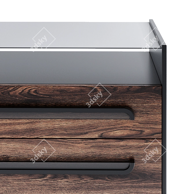 Elegant Glass Oak Dresser 3D model image 3