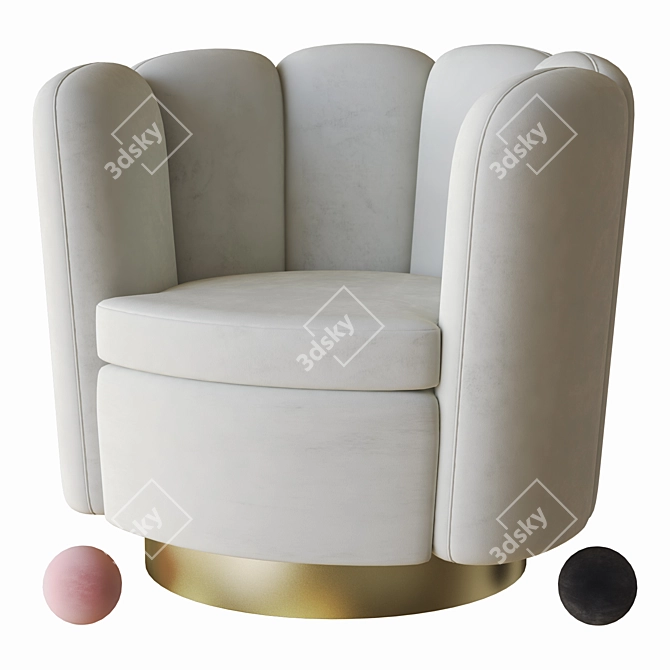 Eichholtz Mirage: Sleek Swivel Chair 3D model image 1