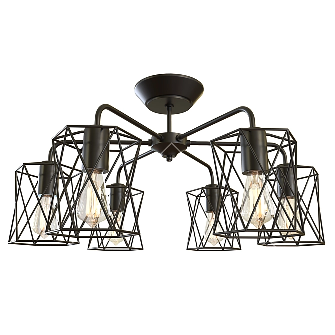 Modern Metal Glass Pendant Light 3D model image 1